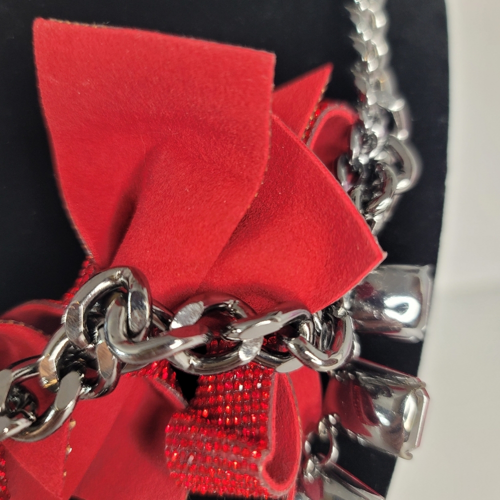 Betsey Johnson Valentine's Day Bows Holiday Jewel Ruby Red Necklace Jewelry❤️ - Picture 15 of 17